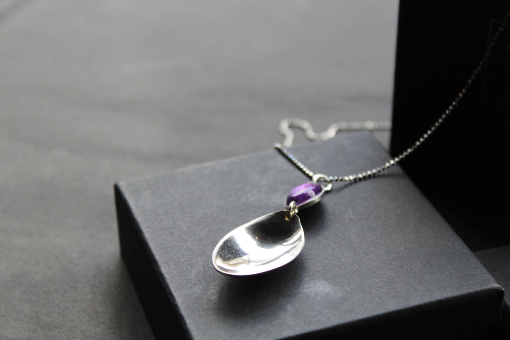 Cutlery Pendant with Amethyst