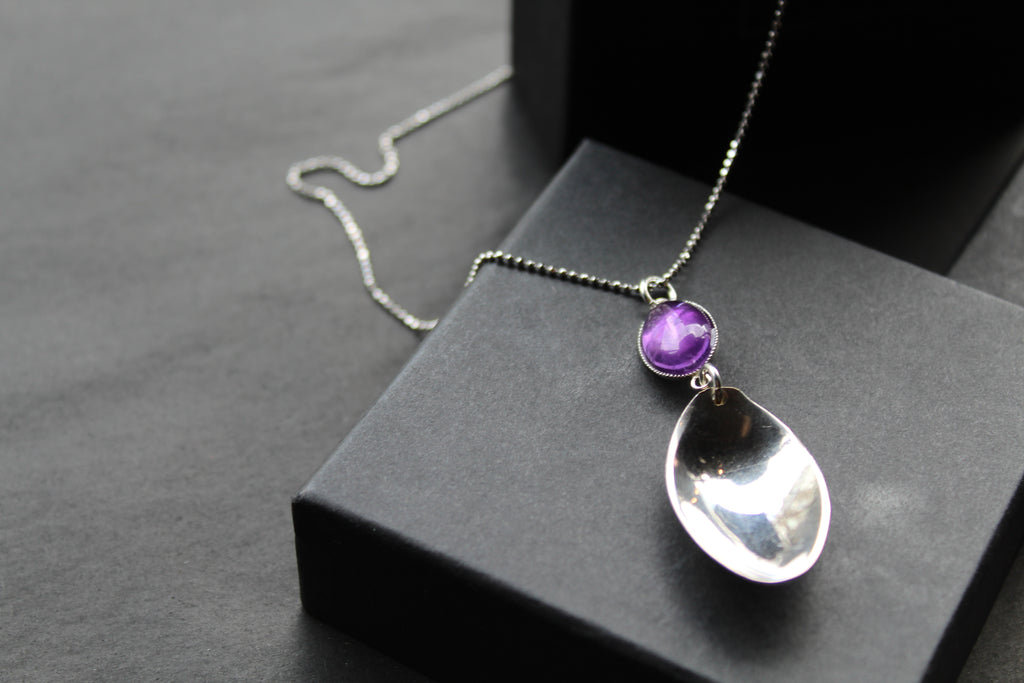 Cutlery Pendant with Amethyst