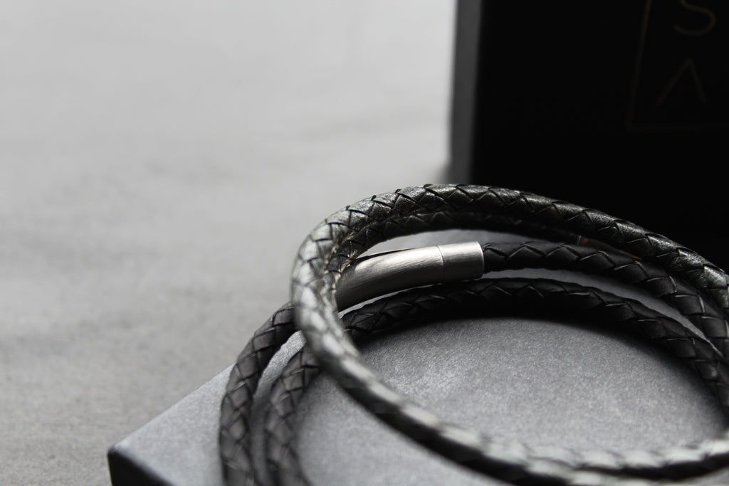 Double Band Thin Leather Bracelet