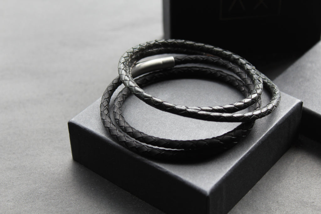 Double Band Thin Leather Bracelet