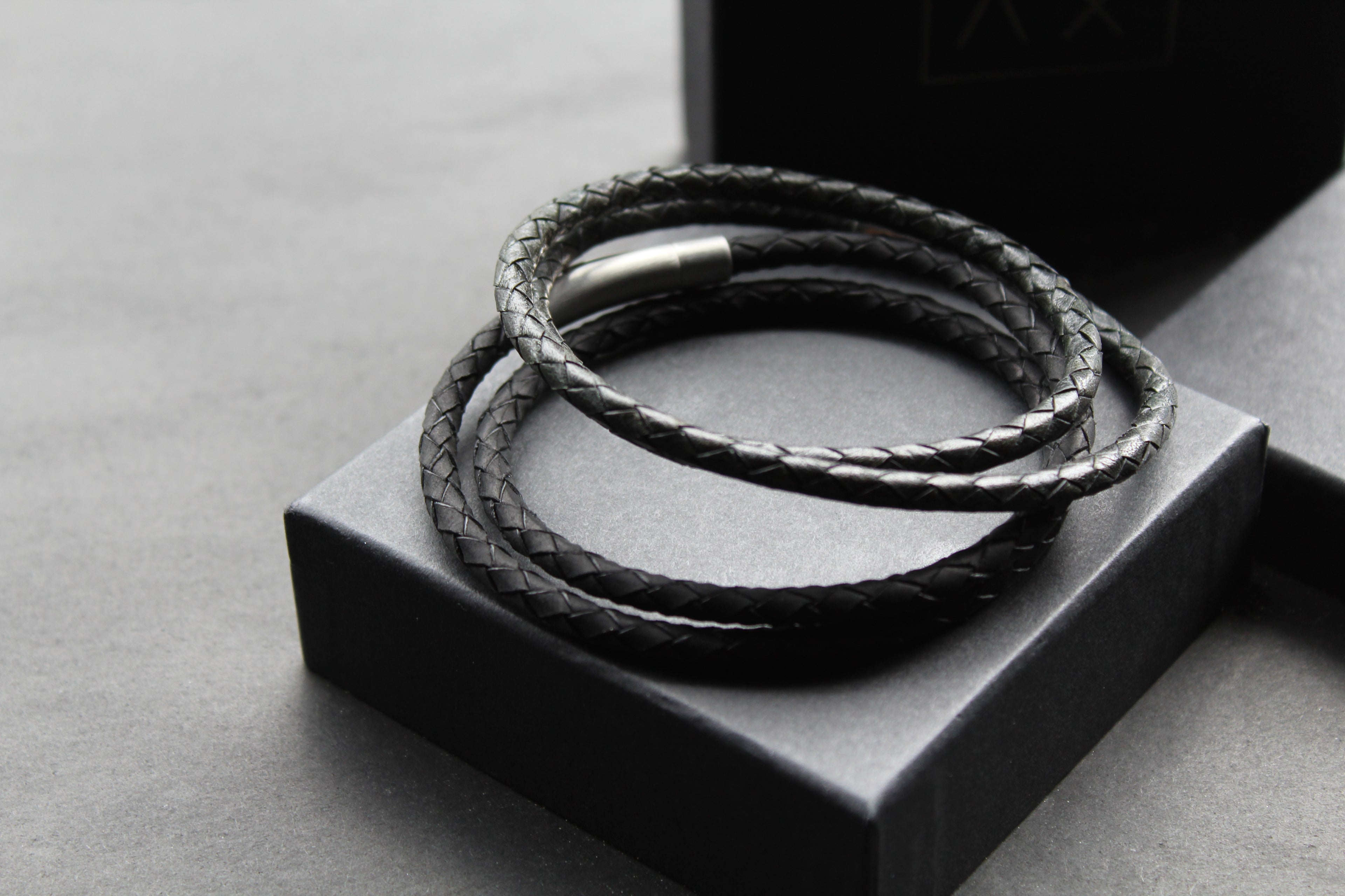 Double Band Thin Leather Bracelet