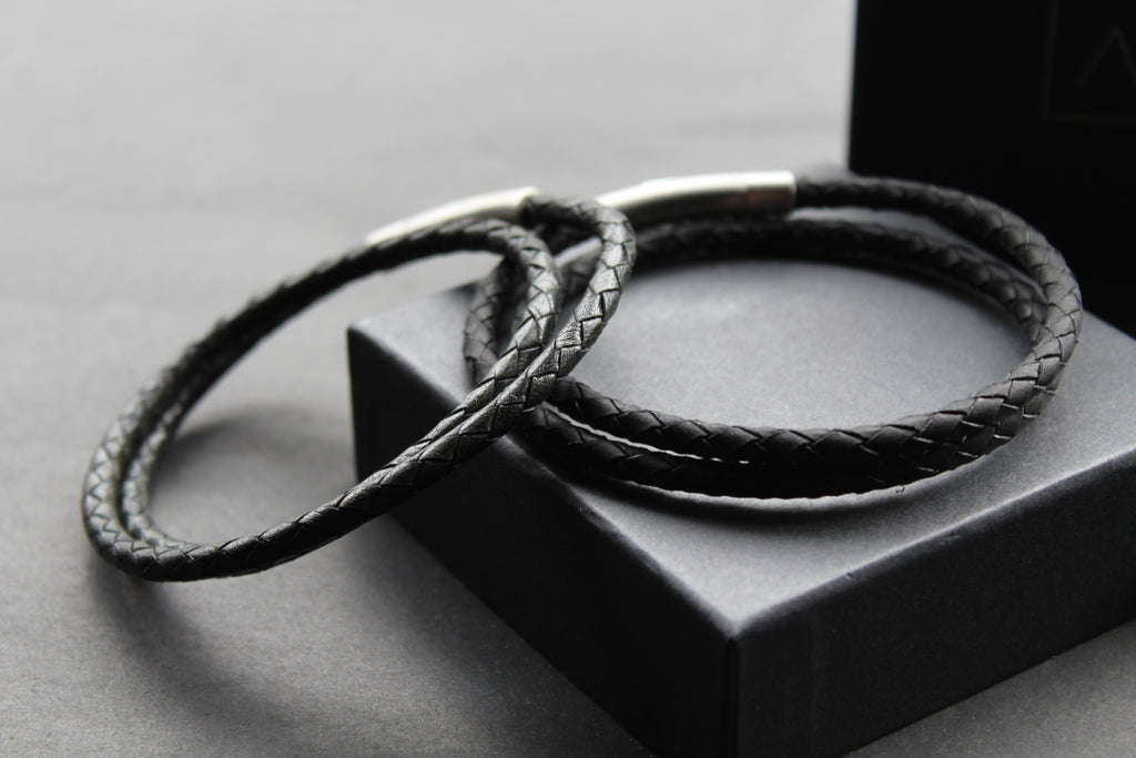 Double Band Thin Leather Bracelet