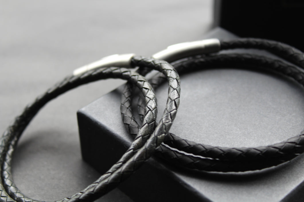 Double Band Thin Leather Bracelet