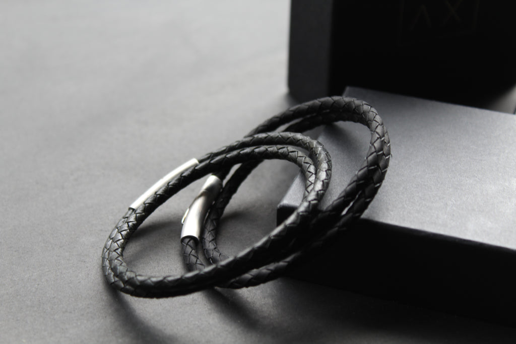 Double Band Thin Leather Bracelet