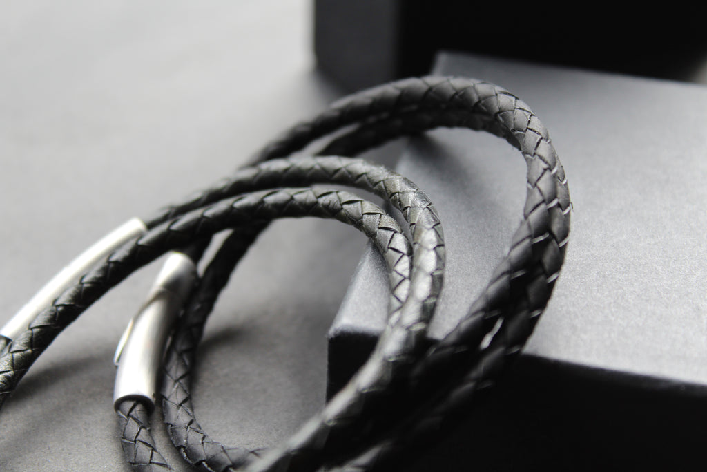 Double Band Thin Leather Bracelet