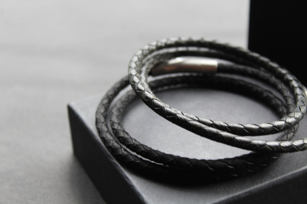 Double Band Thin Leather Bracelet
