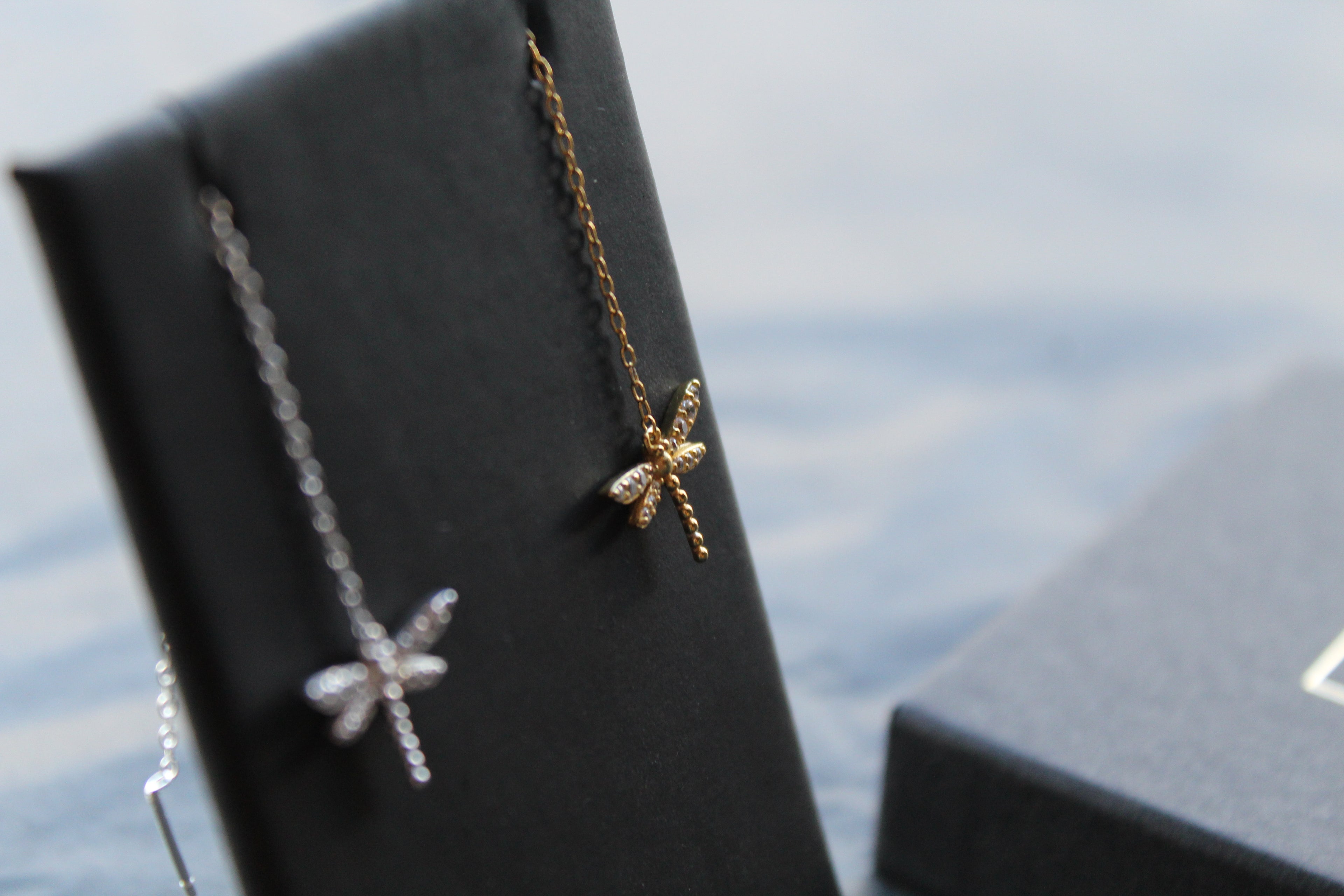 Dragonfly Threaders with Clear CZ Stones
