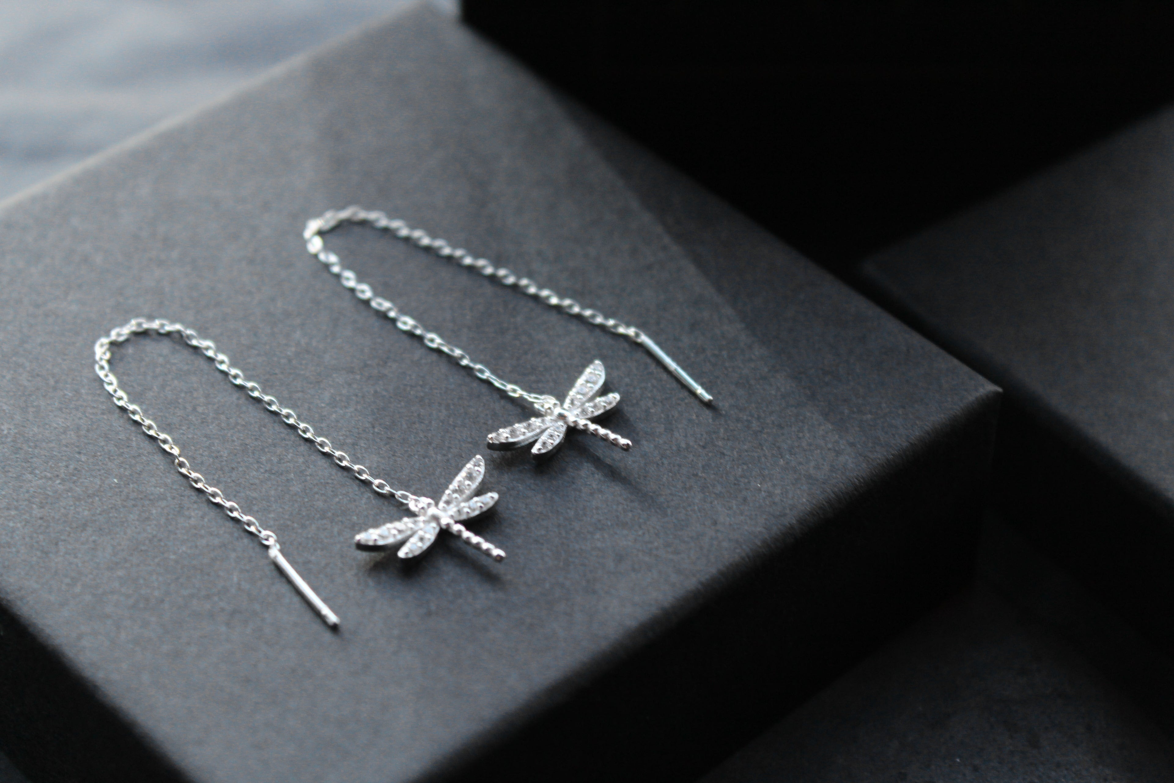 Dragonfly Threaders with Clear CZ Stones