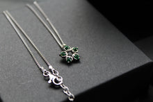 Load image into Gallery viewer, Emerald CZ Flower Necklace
