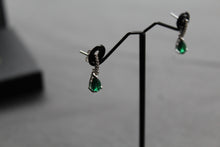 Load image into Gallery viewer, Emerald CZ Teardrop Earrings
