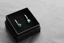 Load image into Gallery viewer, Emerald CZ Teardrop Earrings
