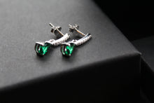 Load image into Gallery viewer, Emerald CZ Teardrop Earrings

