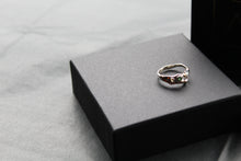 Load image into Gallery viewer, Emerald and Champagne Diamond Silver Ring
