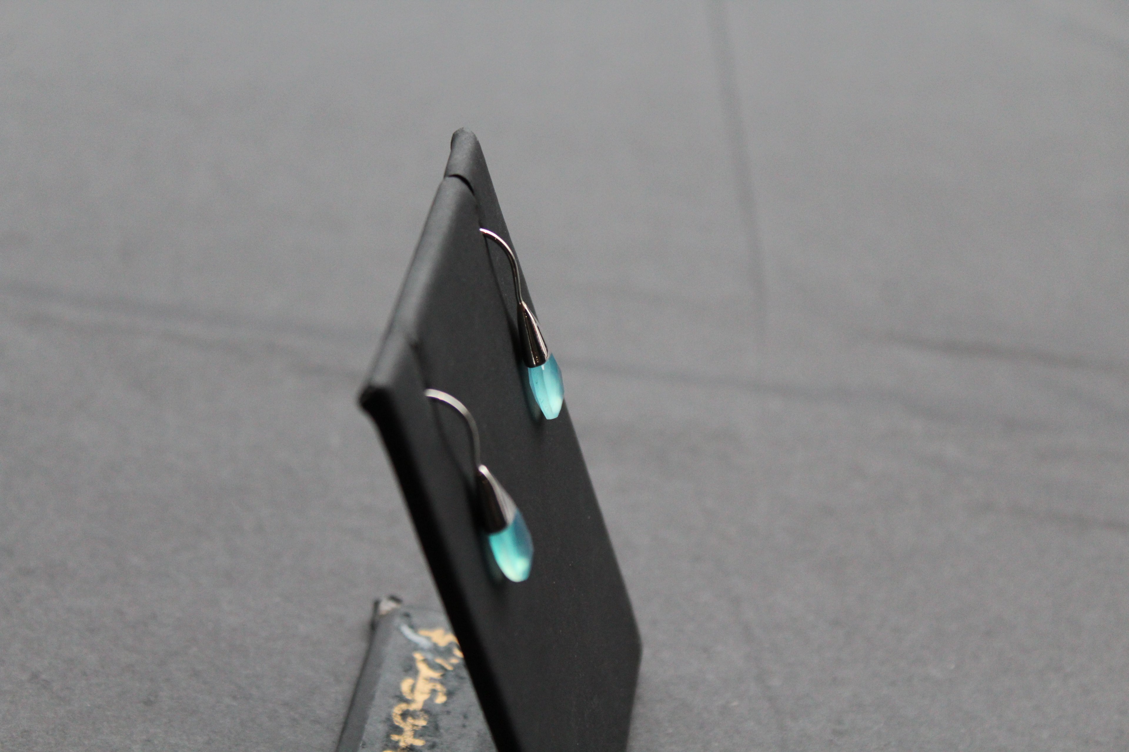 Faceted Aqua Chalcedony Drop Earrings