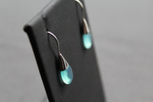 Load image into Gallery viewer, Faceted Aqua Chalcedony Drop Earrings
