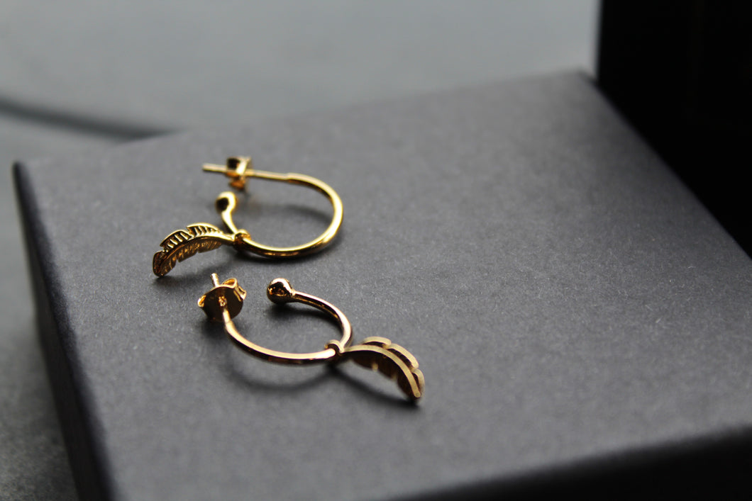 Feather Hoop Earrings