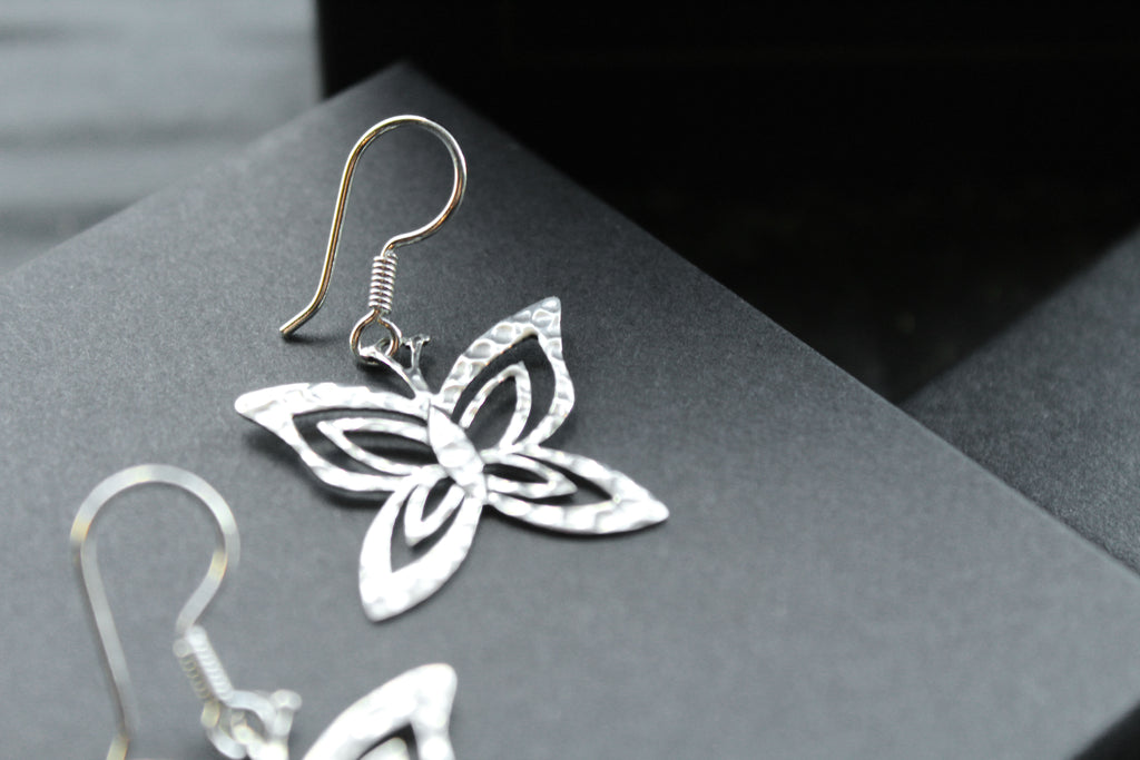 Fine Hammered Butterfly Earrings