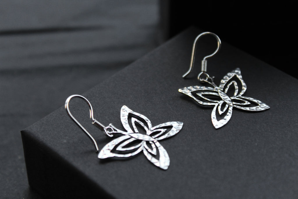 Fine Hammered Butterfly Earrings
