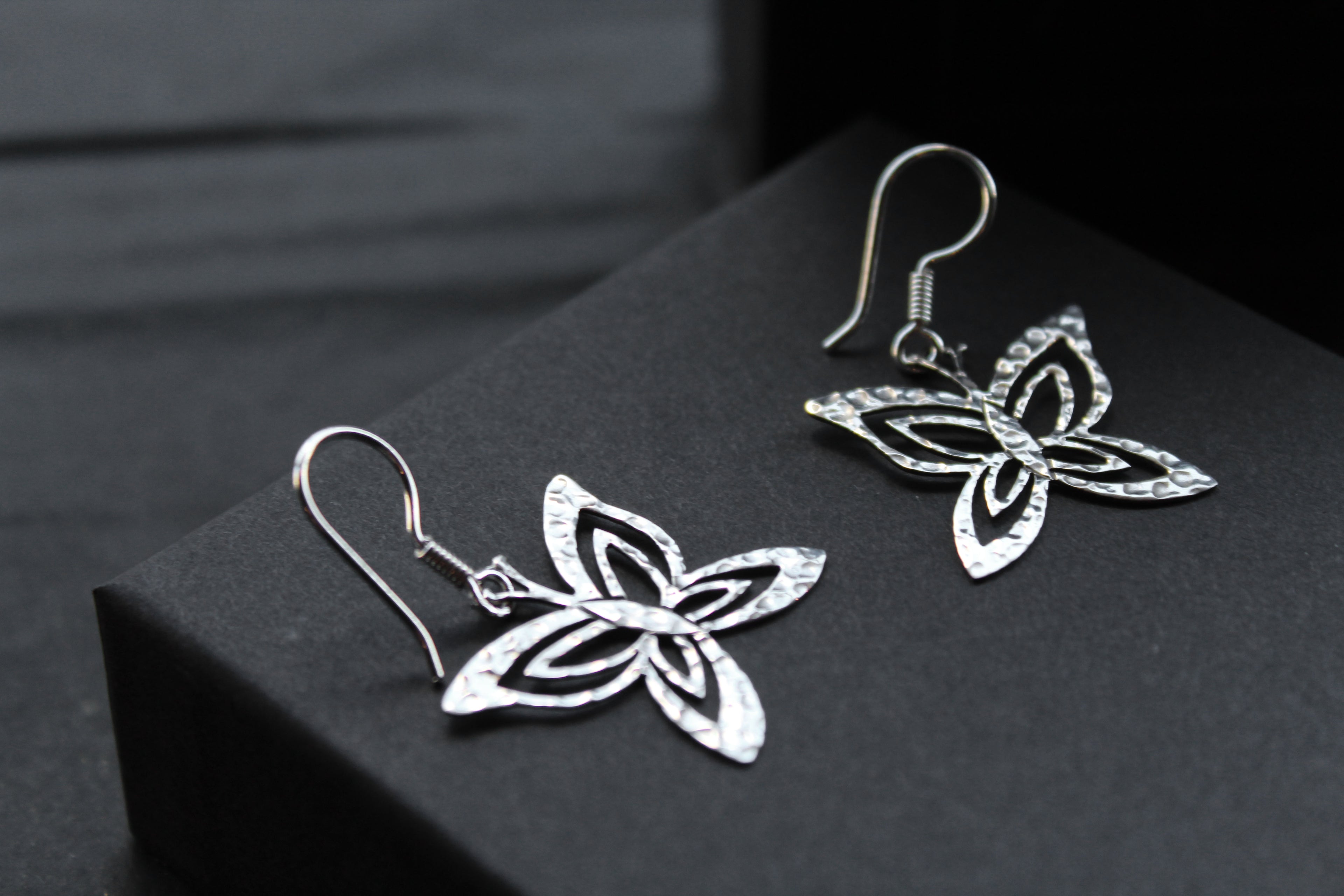 Fine Hammered Butterfly Earrings