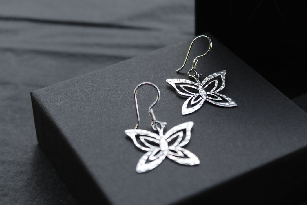 Fine Hammered Butterfly Earrings