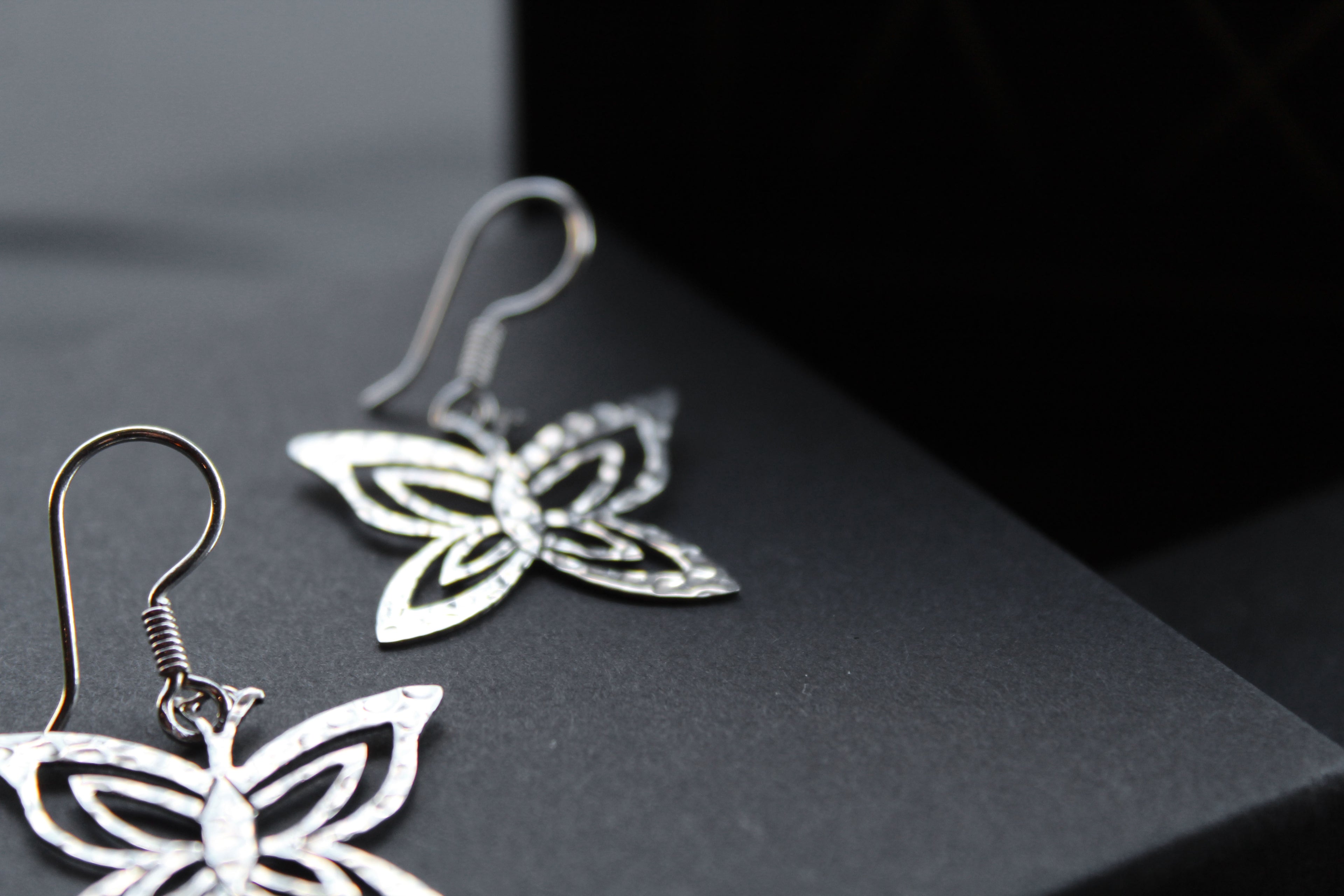 Fine Hammered Butterfly Earrings