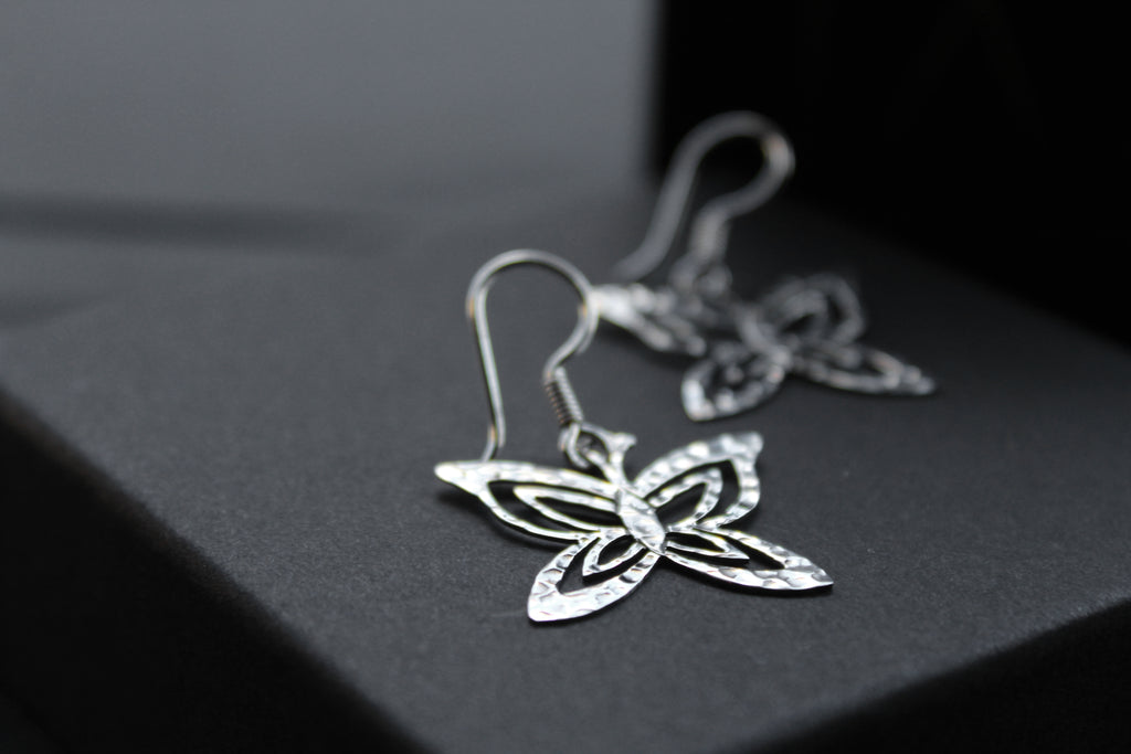 Fine Hammered Butterfly Earrings