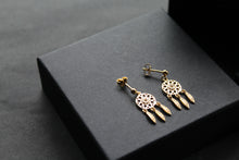 Load image into Gallery viewer, Gold Dream Catcher Stud Drops
