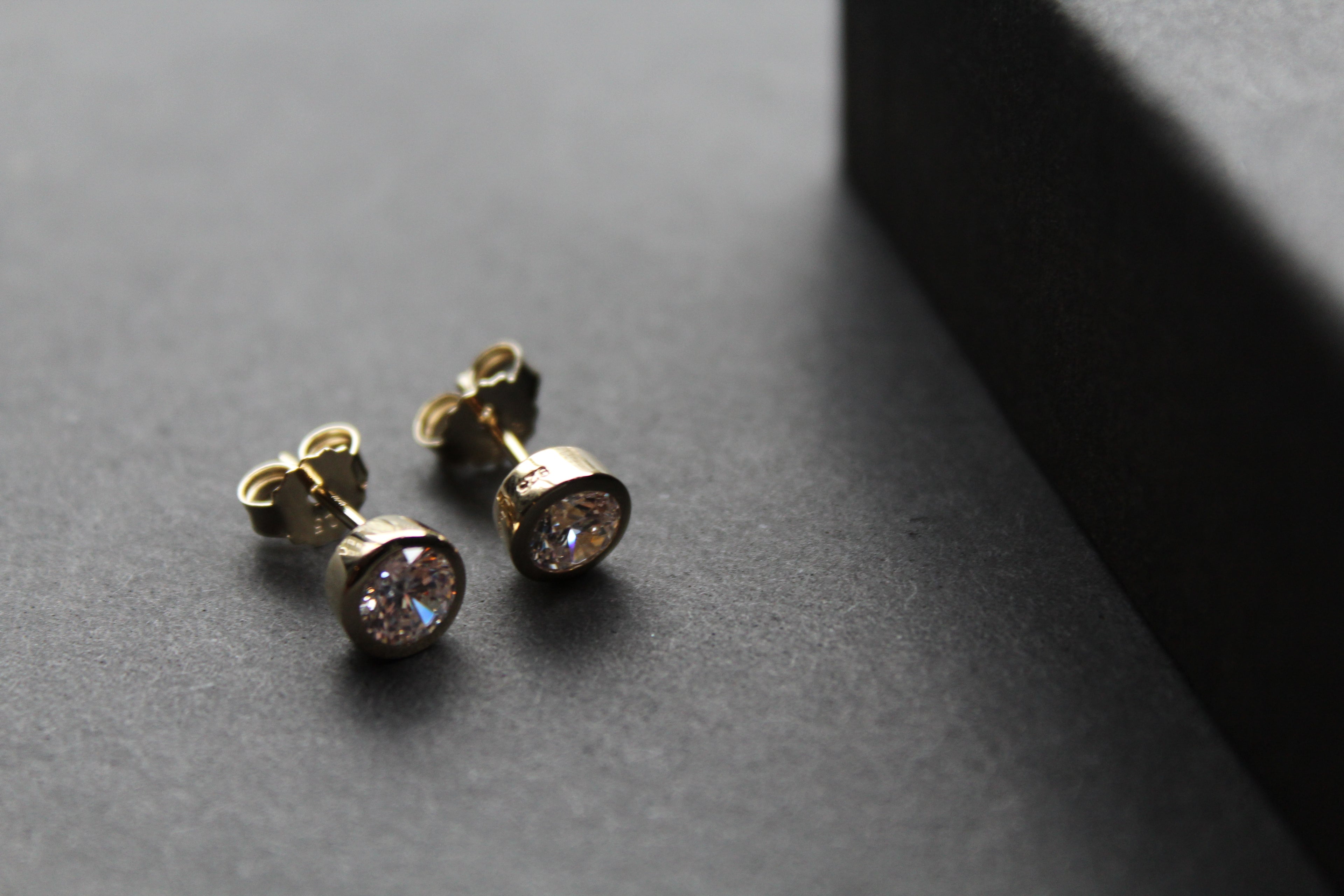 Gold Plated Clear CZ Stud Earrings