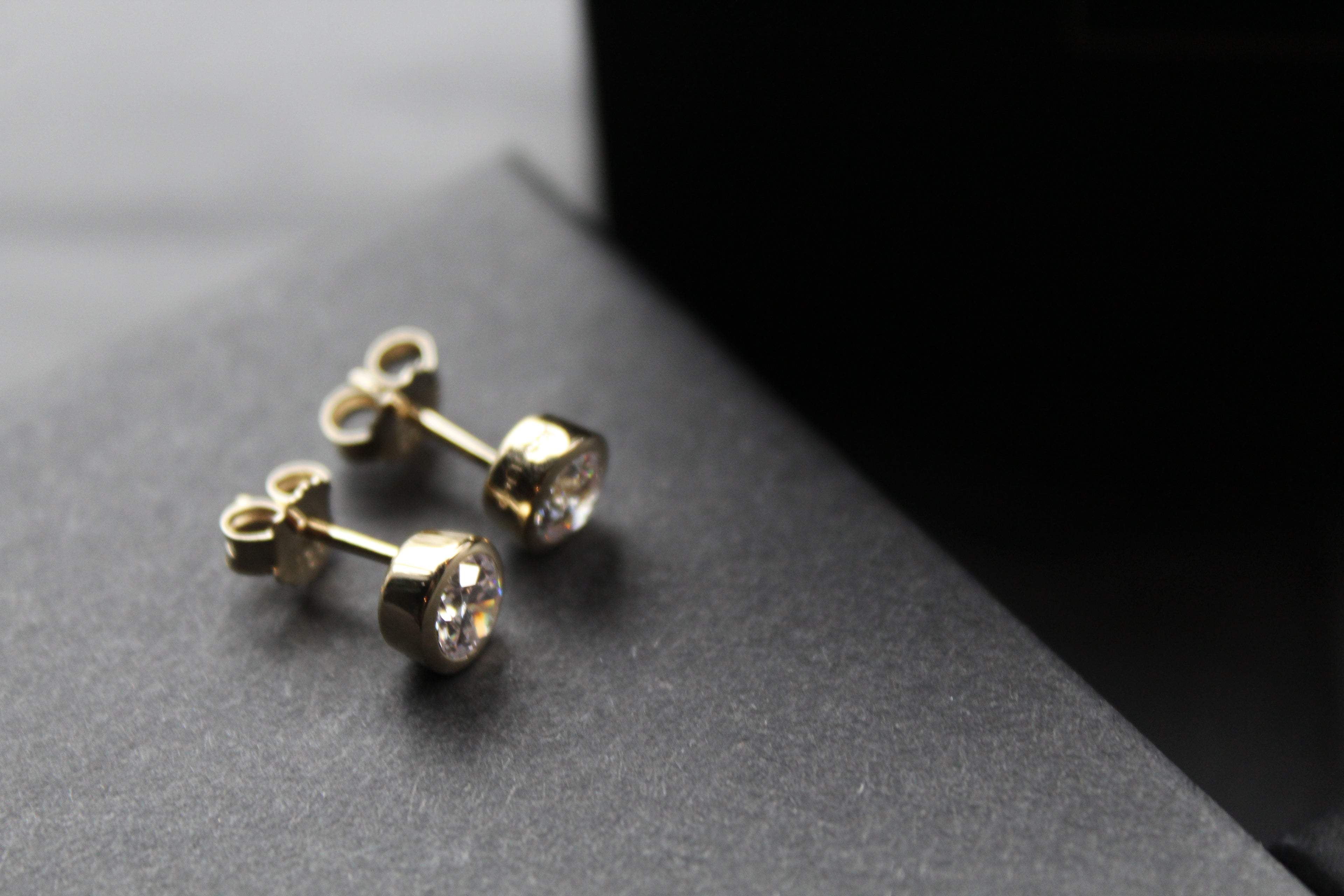 Gold Plated Clear CZ Stud Earrings