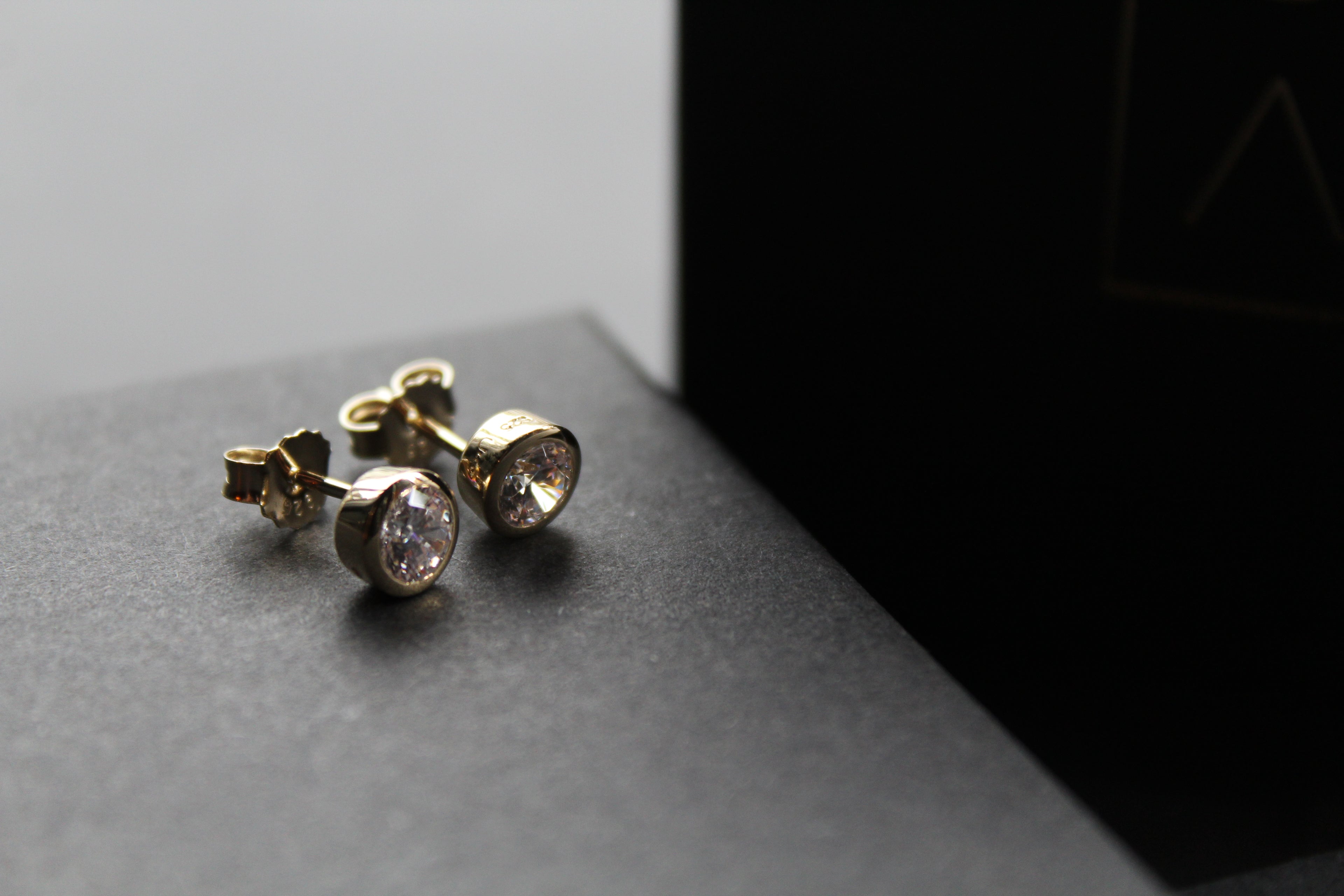 Gold Plated Clear CZ Stud Earrings