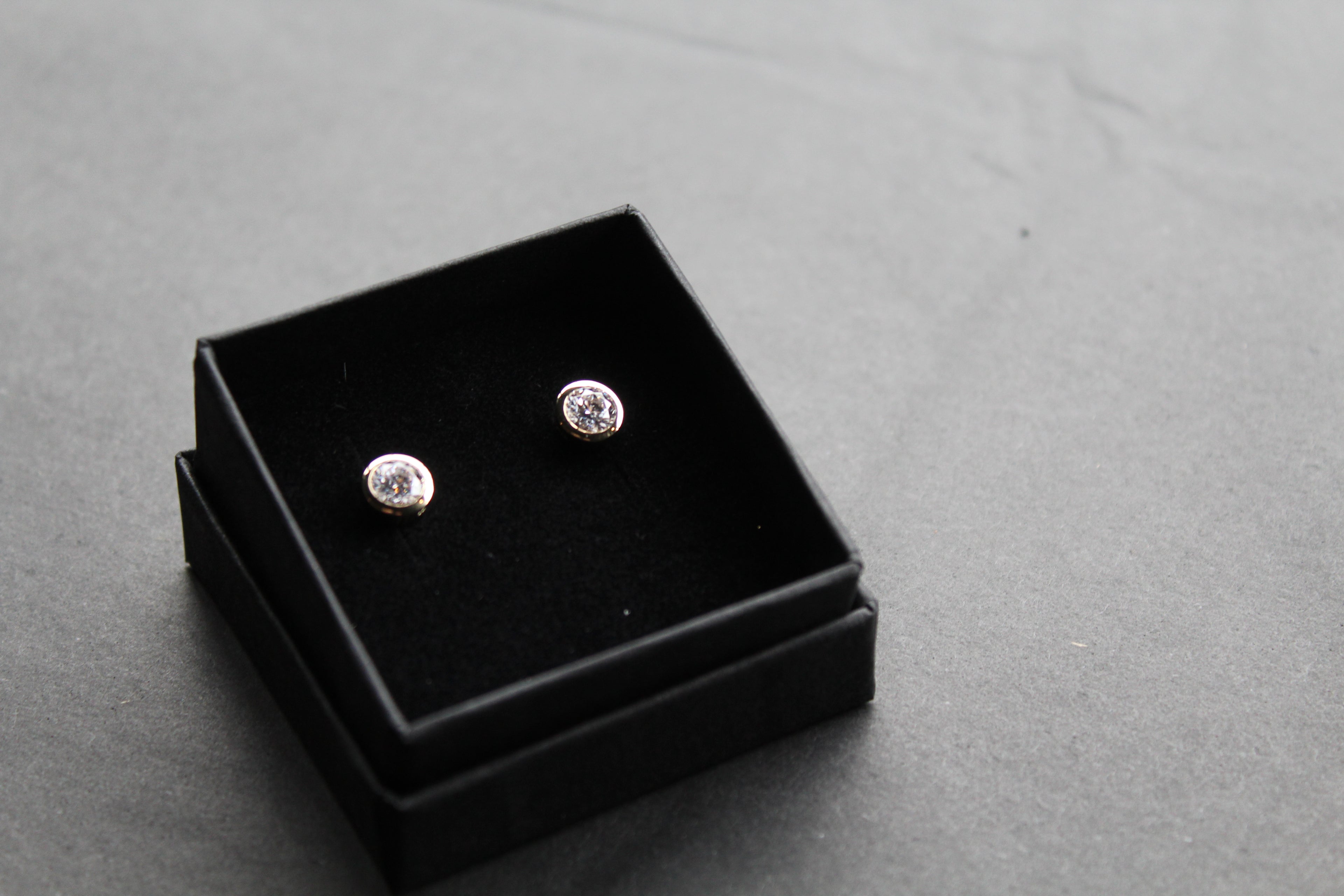 Gold Plated Clear CZ Stud Earrings