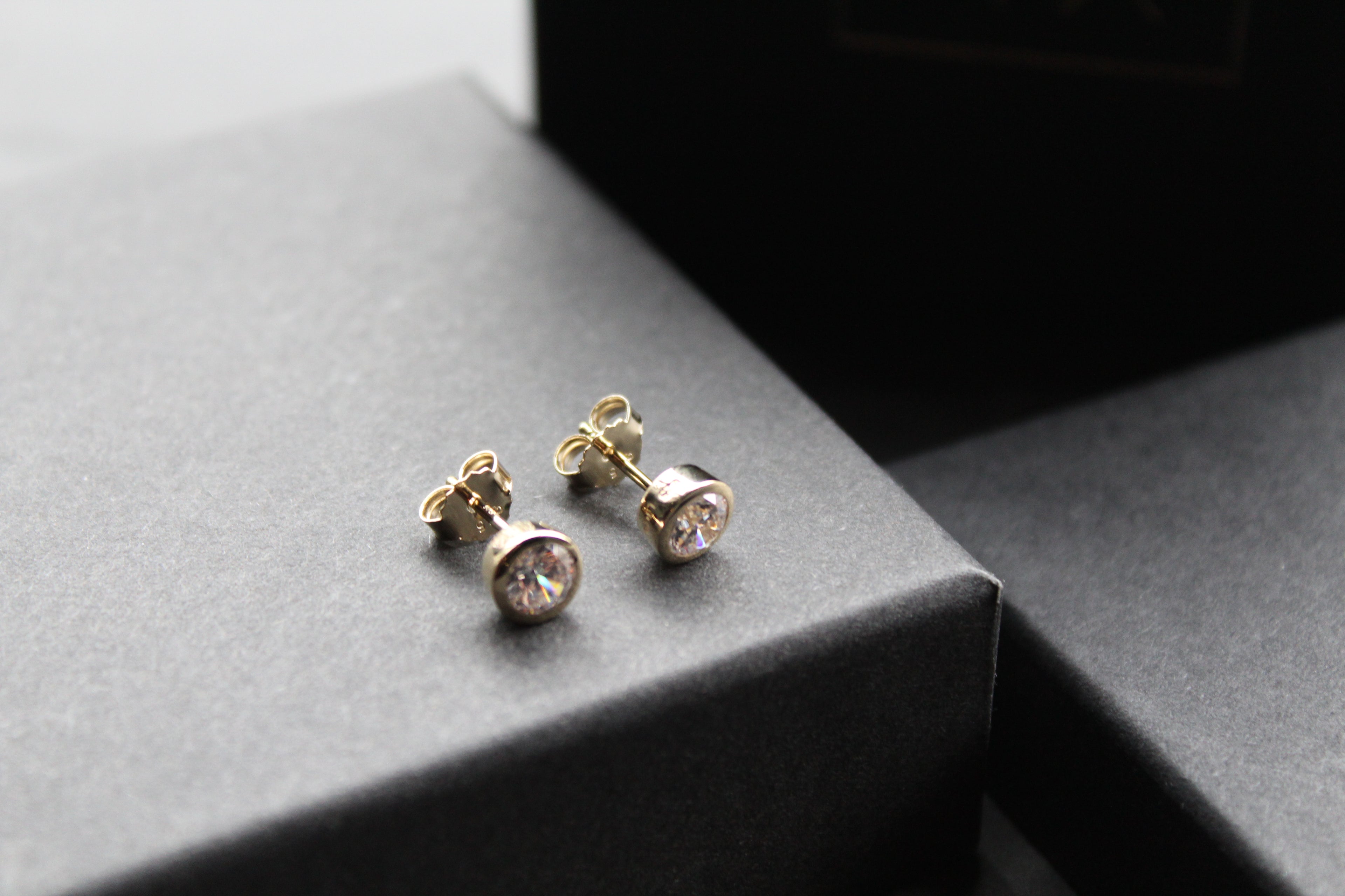 Gold Plated Clear CZ Stud Earrings