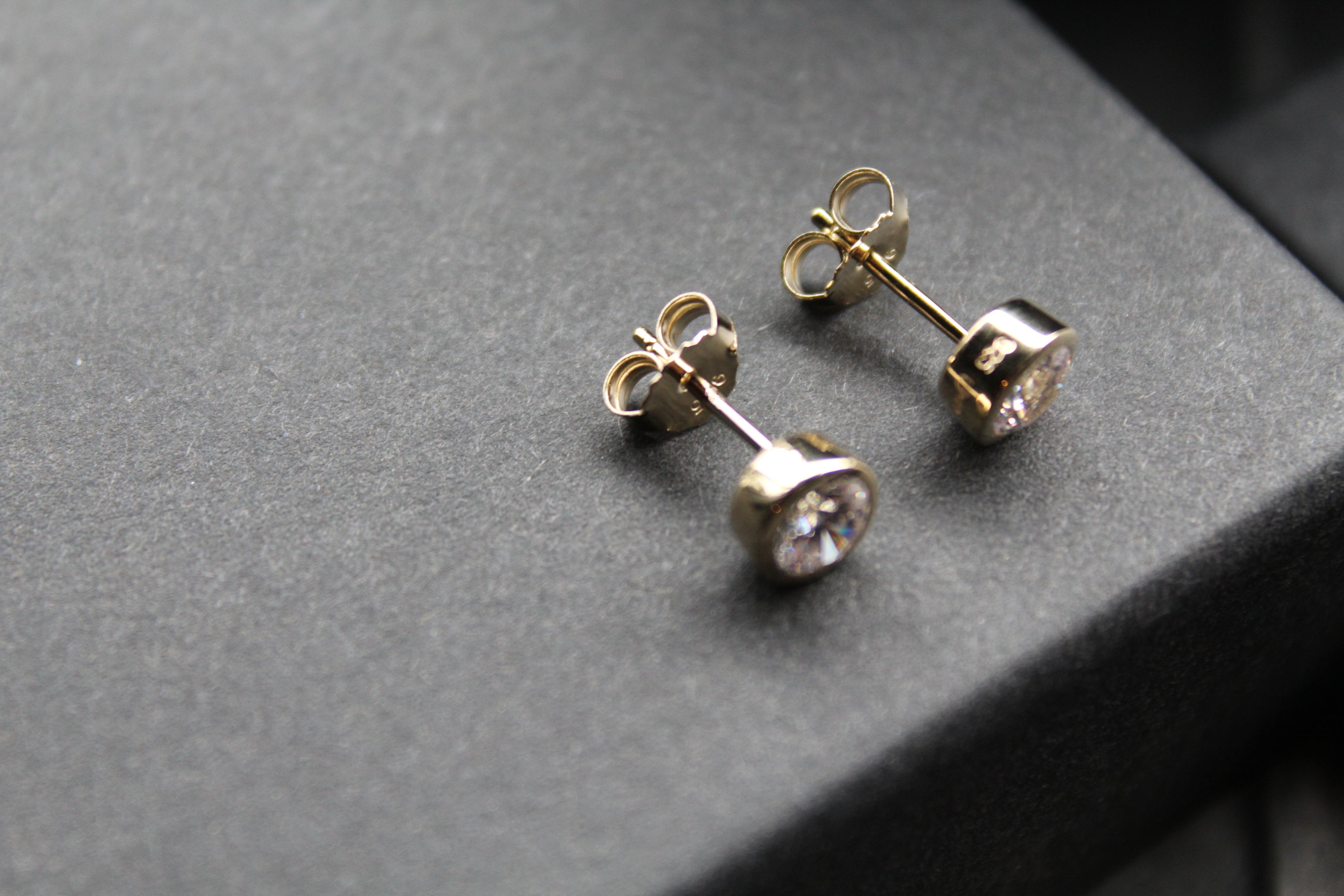 Gold Plated Clear CZ Stud Earrings