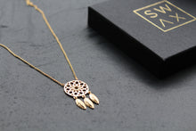 Load image into Gallery viewer, Gold Plated Silver Dream Catcher Necklace
