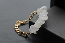 Load image into Gallery viewer, Gold Tone Curb Chain and Quartz Statement Crystal Bracelet
