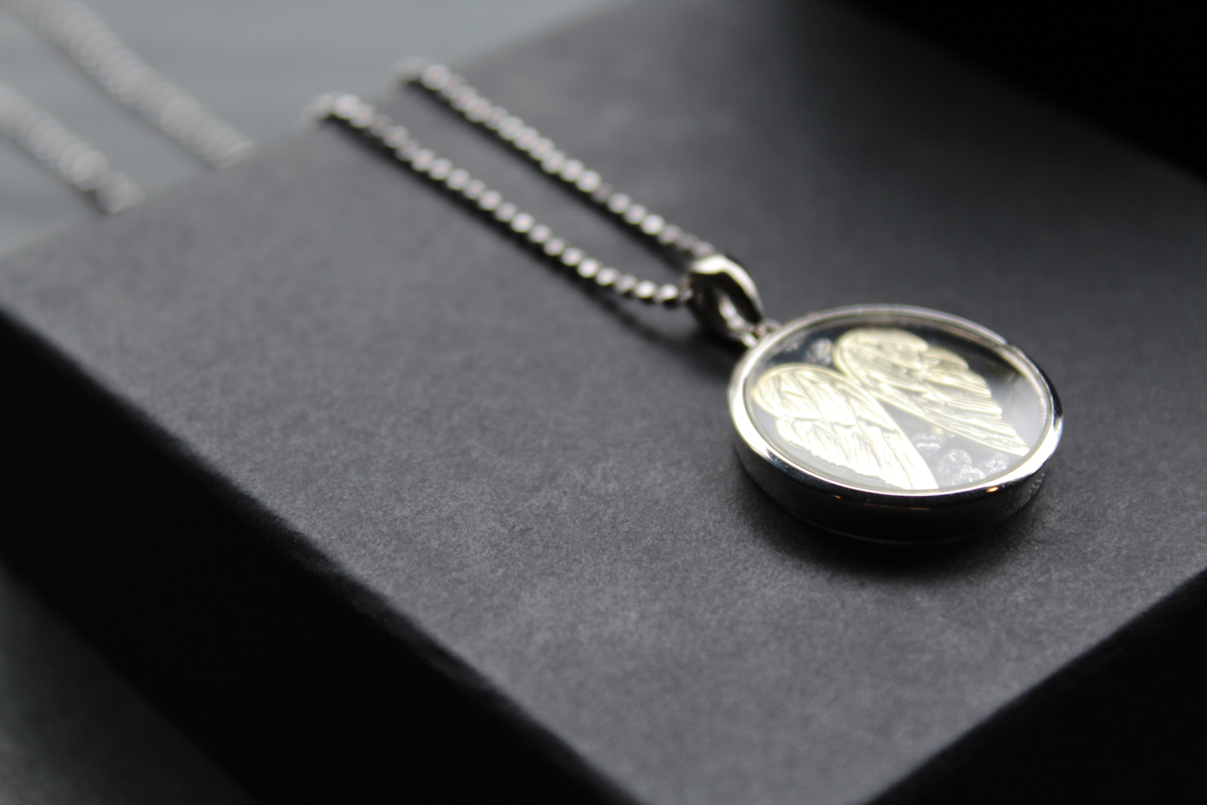 Gold Vermeil Angel Wings Pendant with Clear CZ Stones