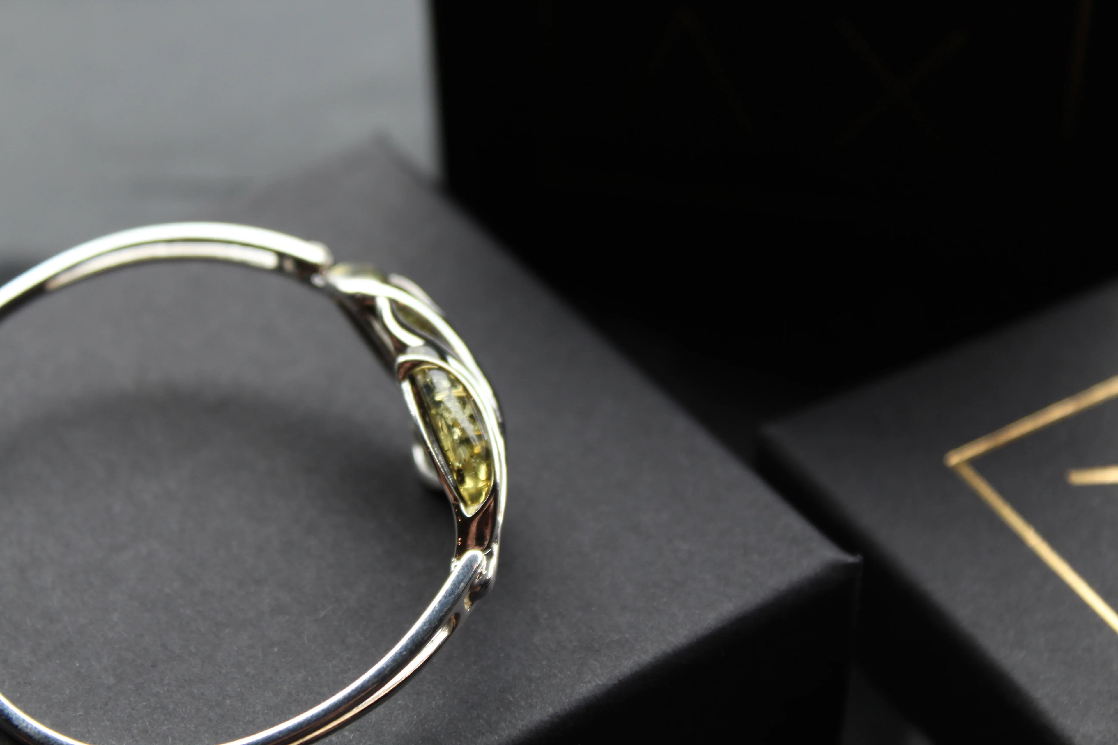 Amber Bud Design Bangle - Swax Jewellery Barmouth