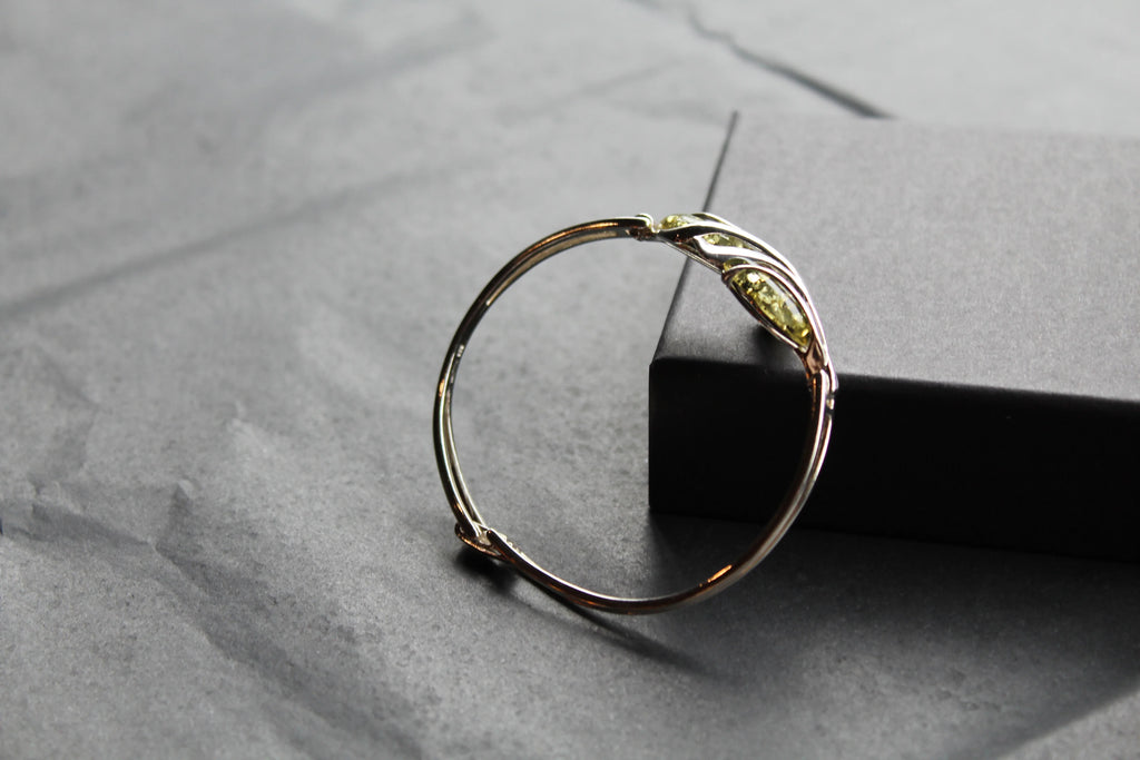 Amber Bud Design Bangle - Swax Jewellery Barmouth