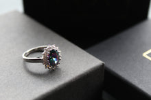 Load image into Gallery viewer, Halo Mystic Topaz &amp; White Cubic Zirconia Ring
