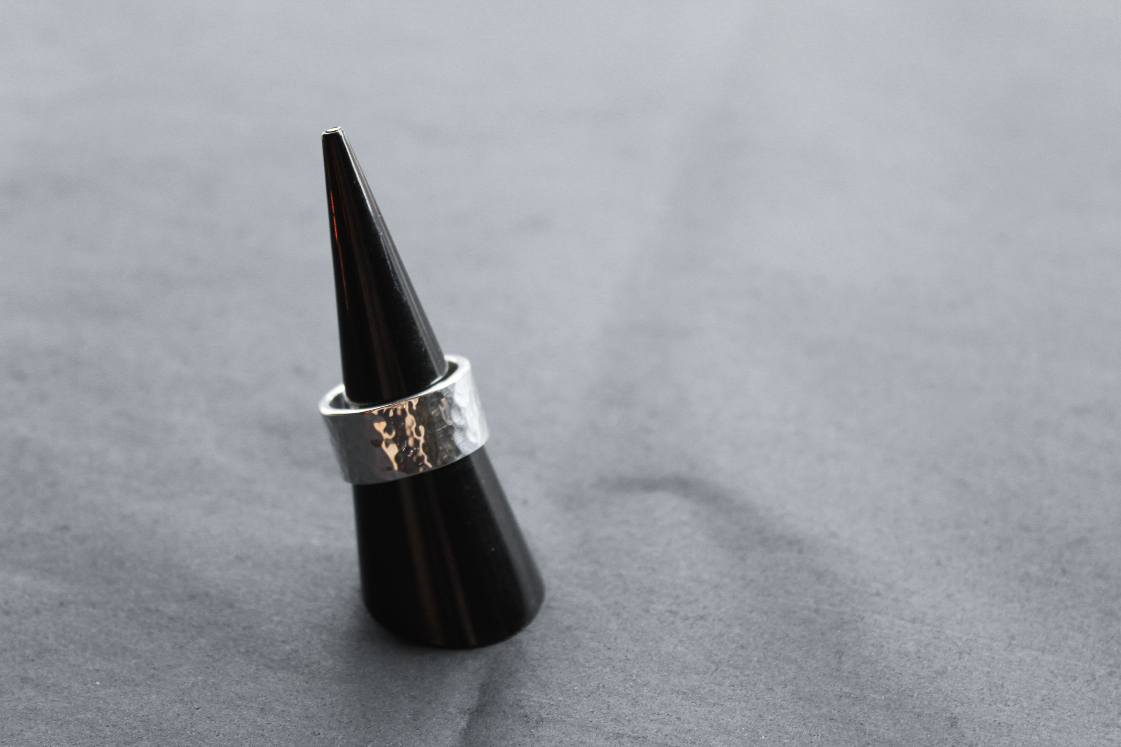 Hammered 10mm Silver Band