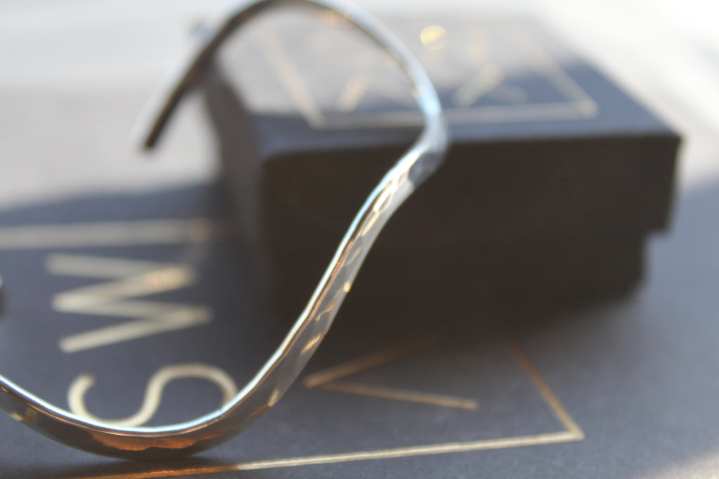 Wave shaped Hammered Cuff