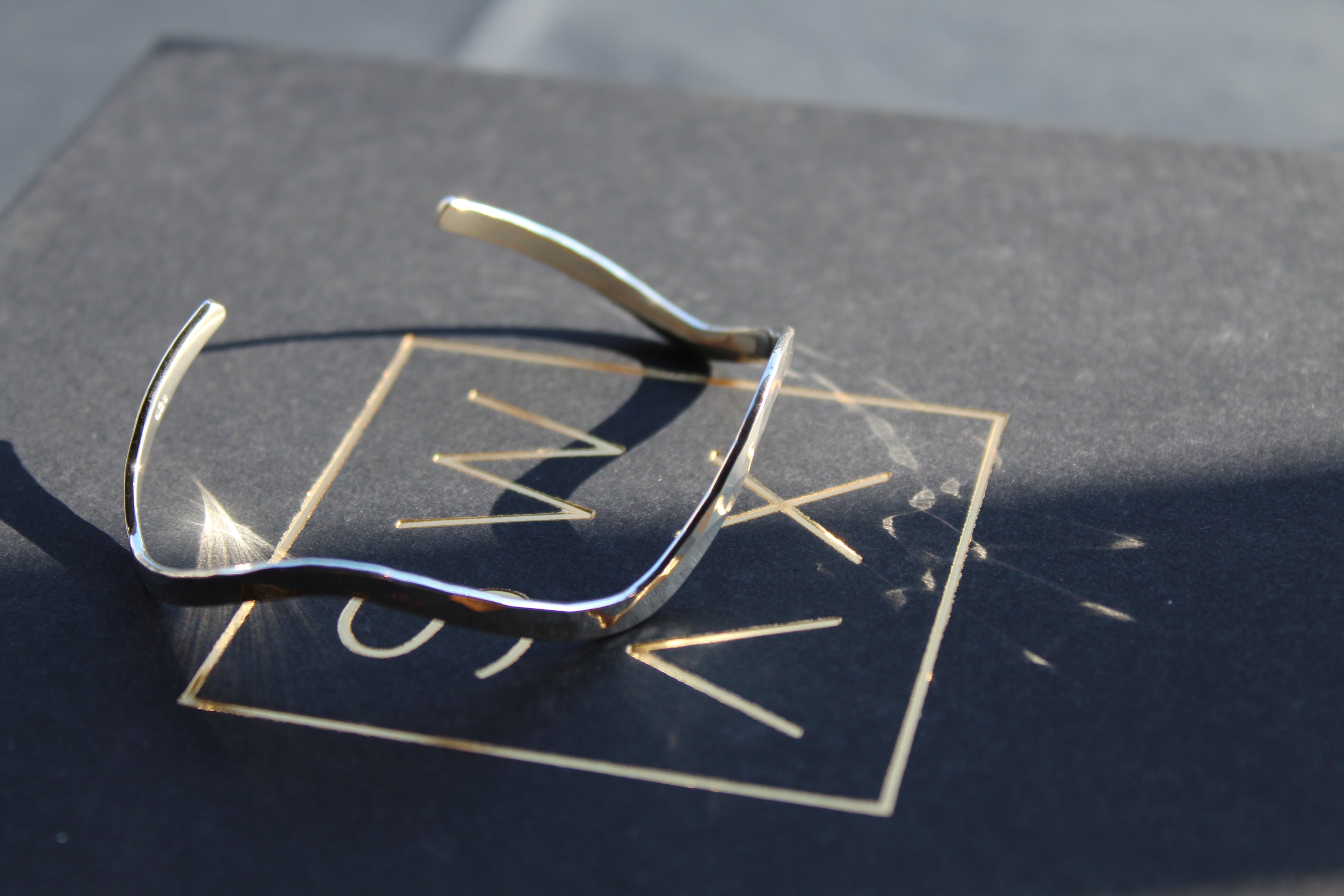 Wave shaped Hammered Cuff