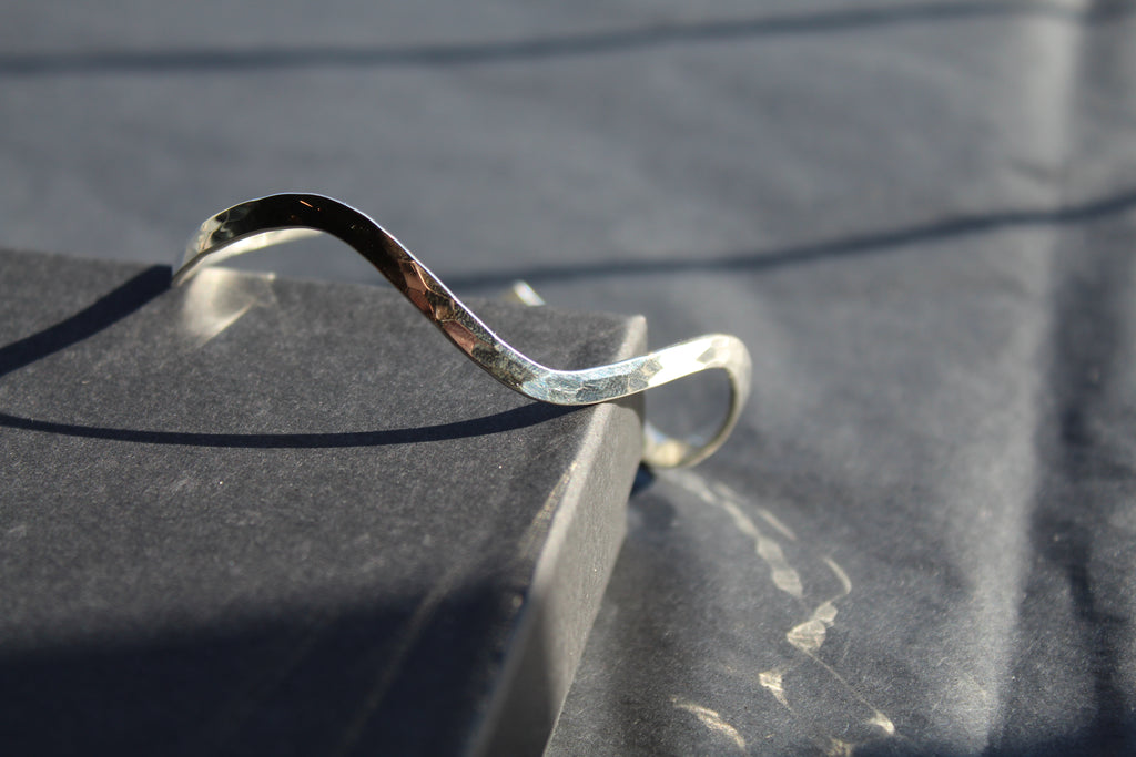 Wave shaped Hammered Cuff