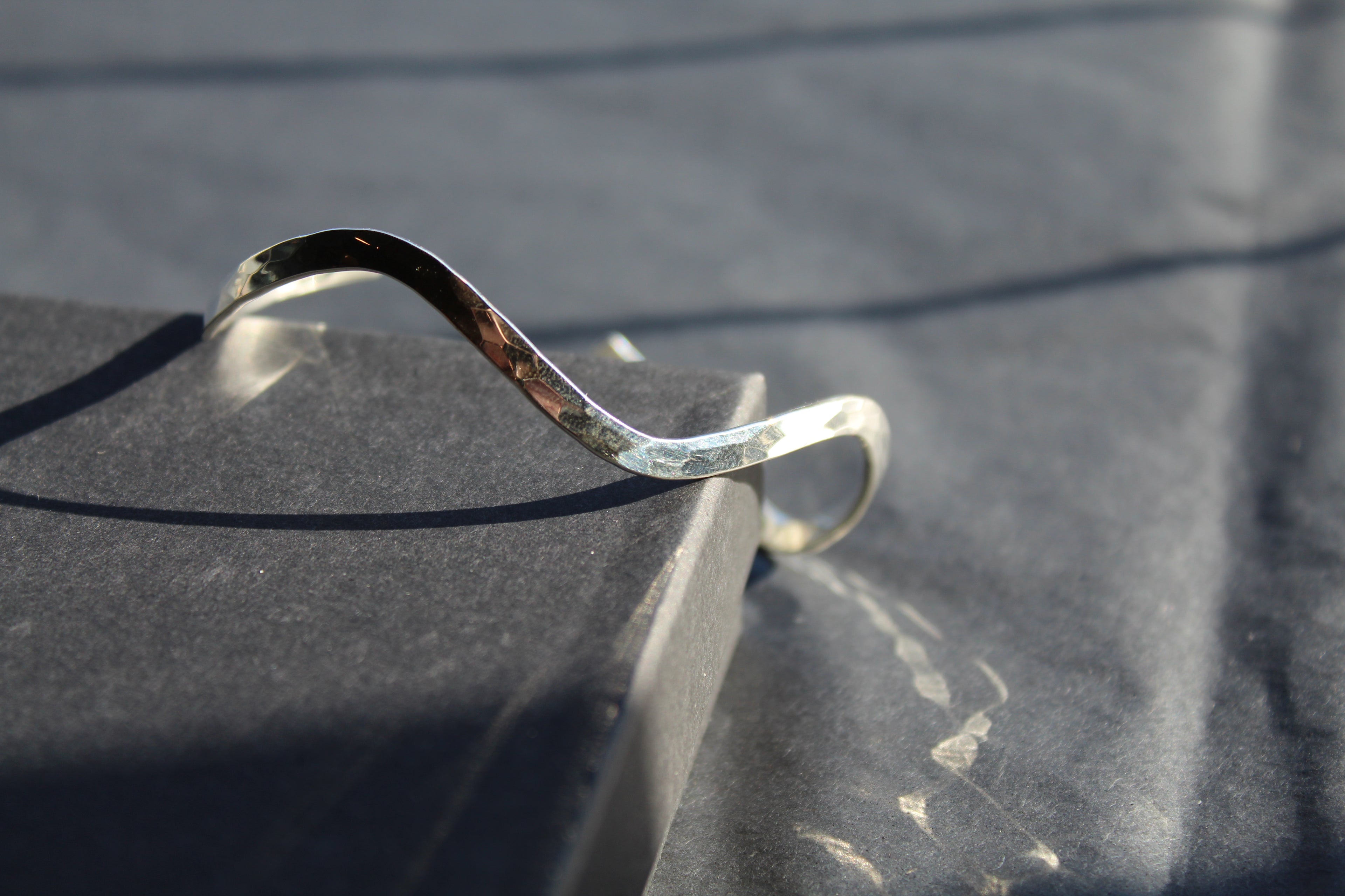 Wave shaped Hammered Cuff