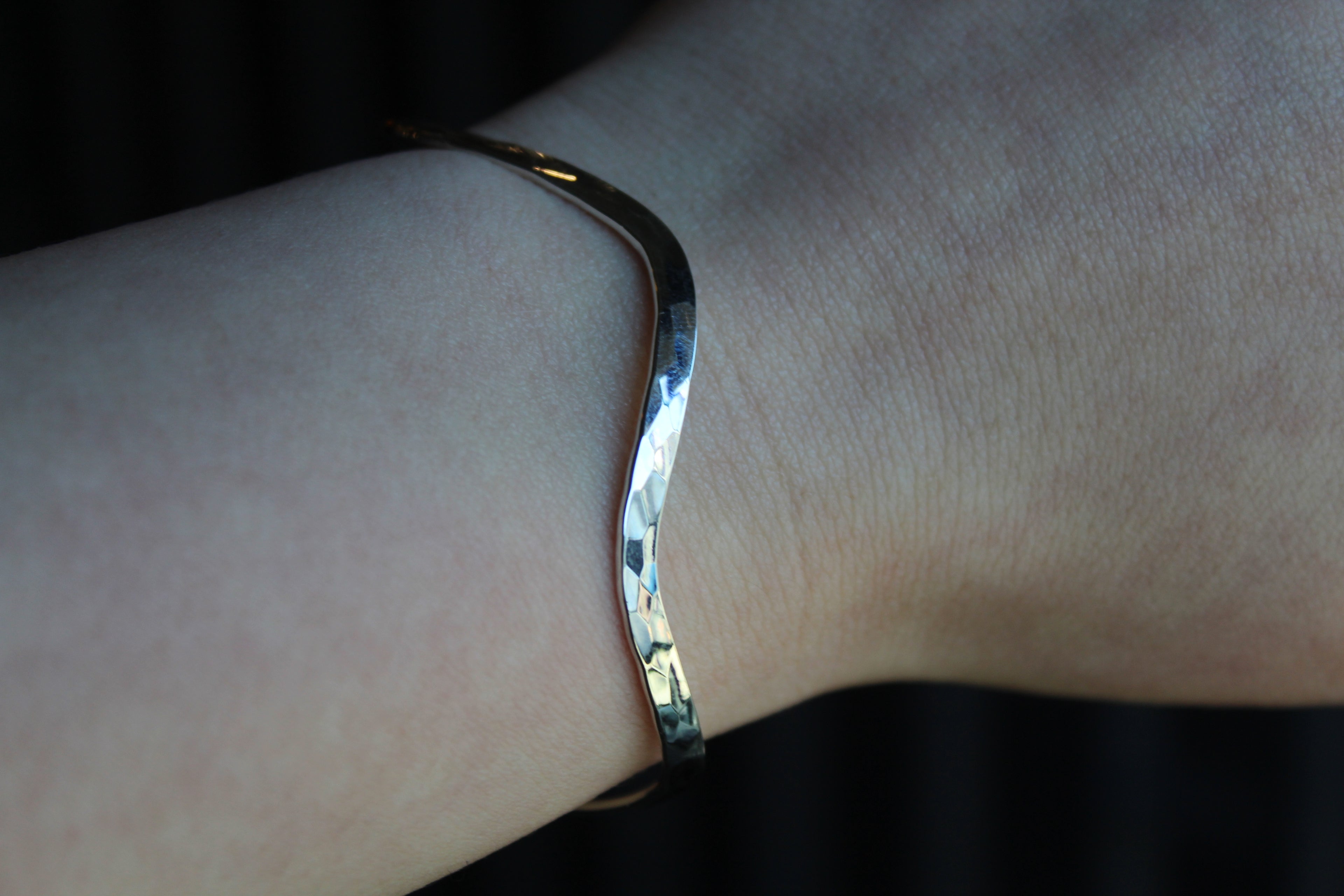 Wave shaped Hammered Cuff