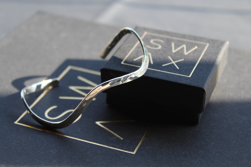 Wave shaped Hammered Cuff