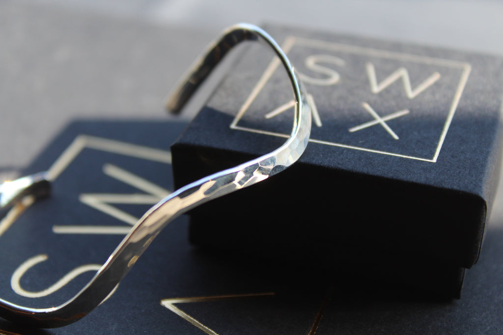 Wave shaped Hammered Cuff