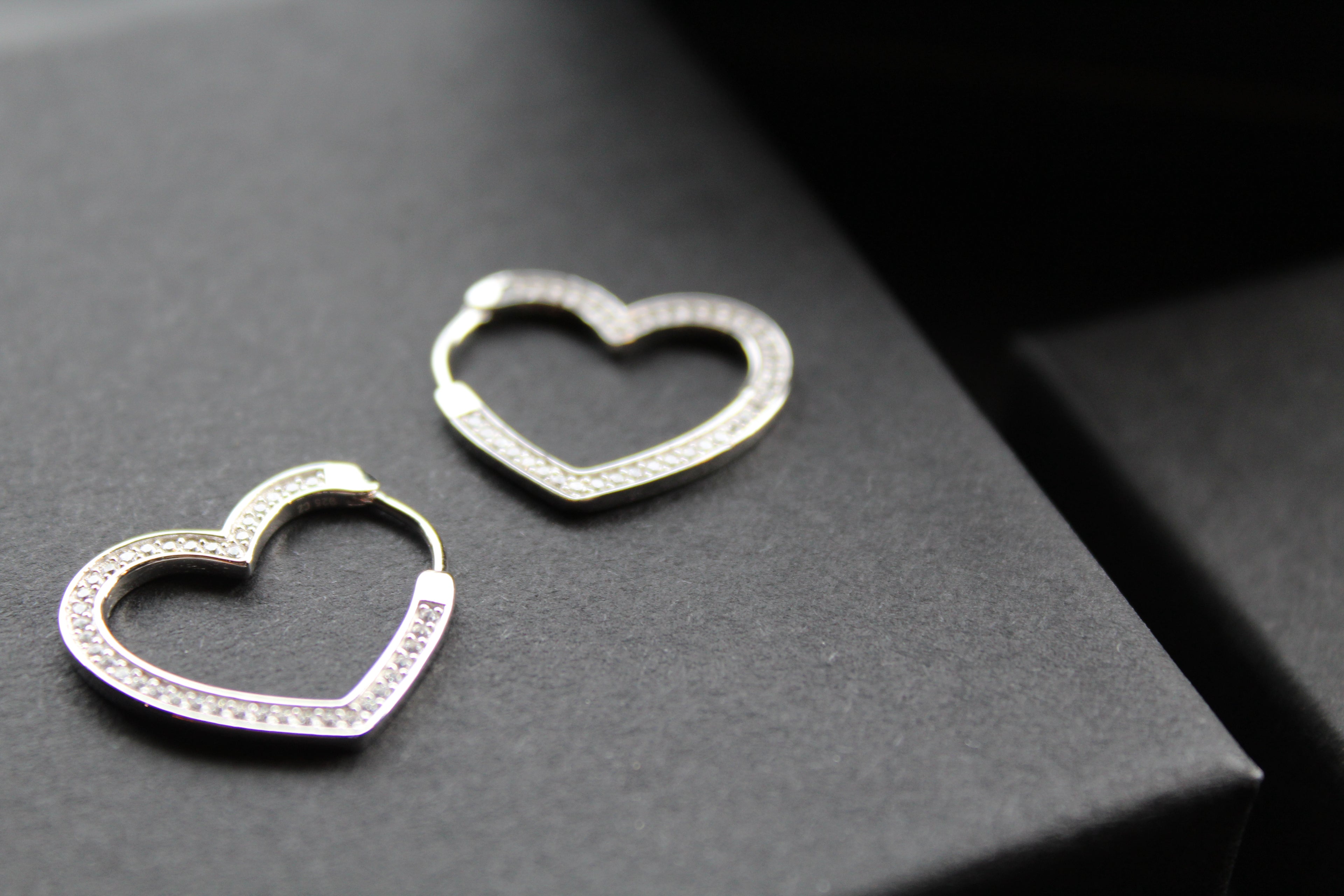 Heart Hoop Cubic Zirconia