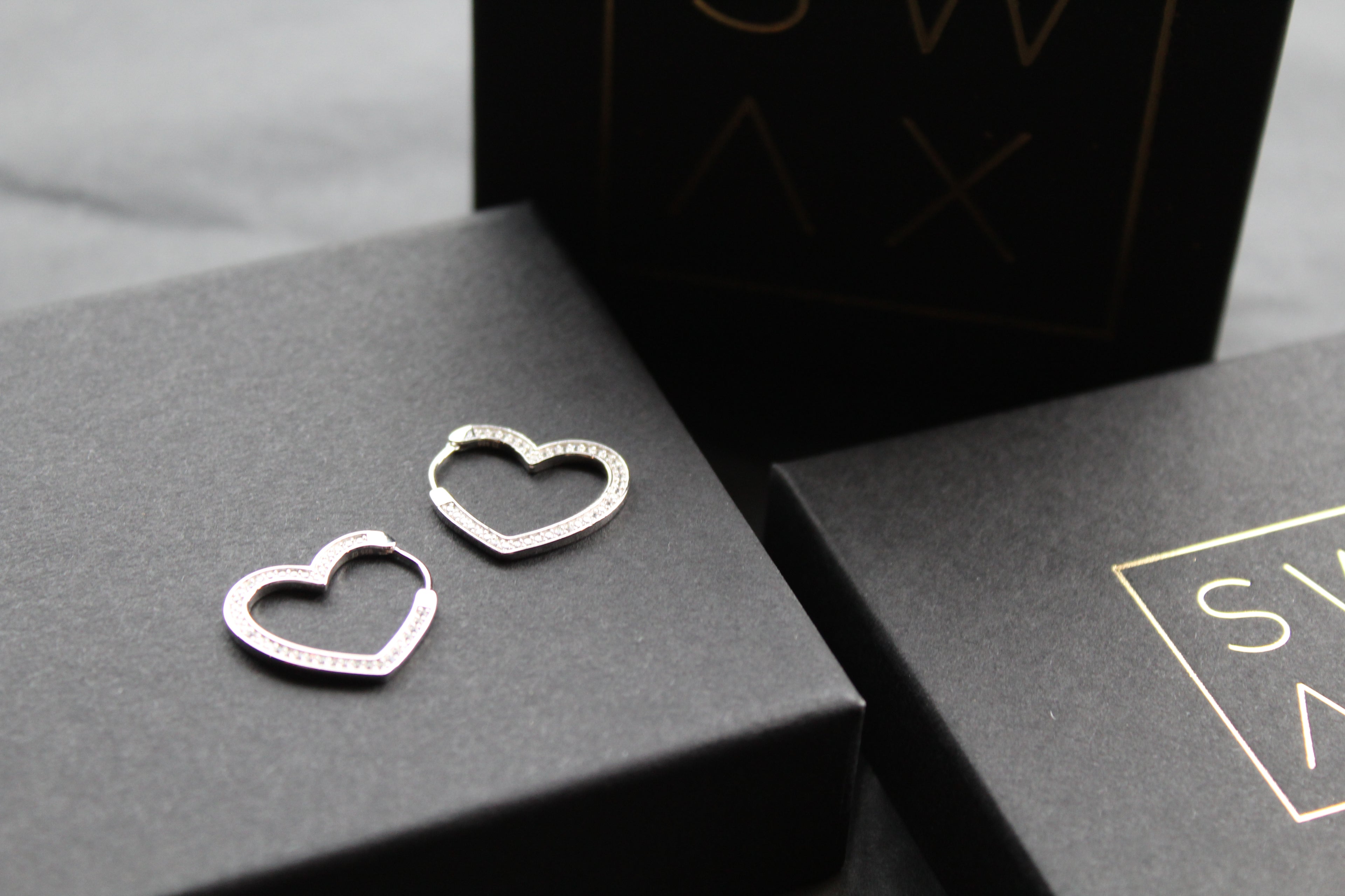 Heart Hoop Cubic Zirconia