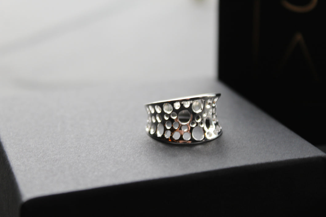 Honeycomb Silver Ring